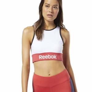 Biustonosze Damskie Reebok Training Essentials Light-Impact Białe PL 42EXZWL